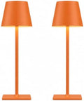 Yogaret Orange Cordless Table Lamp Set of 2-3 Way and Stepless Dimmable - for Restaurant Dining Bedroom Home Bar by YogaretCeilingLight