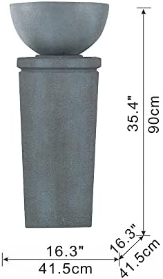 35.5 Inch Polyresin Zen Bowl Fountain, Outdoor Water Feature for Garden - Image 3
