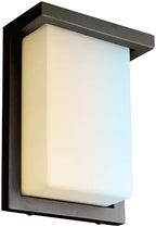 Sunlite 88673 8” Modern LED Wall Sconce Light, Outdoor Fixture, Adjustable 3 CCT 3000K-5000K, 12 Watts, 600 Lumens, Opal Shade, Oil Rubbed Bronze, Indoor for Bathrooms, Garage, Hallways & Entryways by Sunlite