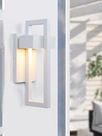LamQee Outdoor Wall Lights Modern Exterior Lighting Fixtures, 3000K Integrated LED Outdoor Wall Sconce Lighting, Matte White Outside Wall Mount Lights for House Front Door Porch Garage Patio 1 Pack - Image 4