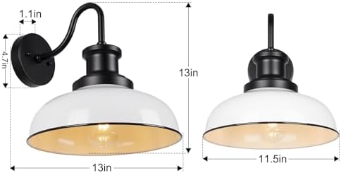 Outdoor Barn Lights, Rustic Outdoor Wall Sconces, Farmhouse Exterior Wall Mount Lights, Vintage Indoor Wall Lighting Fixtures, Industrial Lantern Lamps for Porch, Garage, Patio, Shed - Image 5
