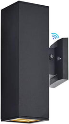 wowlite Dusk to Dawn Matte Black Outdoor Wall Sconce, 2700K Up & Down Light by wowlite