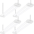 hykolity 4 Pack Linkable LED Shop Light for Garage, 2FT 22W Utility Light Fixture, 2500lm, 5000K Daylight LED Workbench Lighting with Power Cord, Hanging or Flush Mount, White - ETL by hykolity