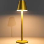 Timjorman 1-Pack Cordless Table Lamps - 5000mAh Rechargeable Battery Operated Desk Lamp, 3-Level Dimmable LED Night Light for Bedroom, Dining, Restaurant - Metal Design (Bronze 1-Pack) by Timjorman