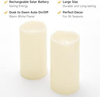 8" x 4" Large Waterproof Outdoor Solar Flameless LED Candles - 2 Pack - Image 4