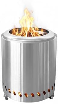 Relaxdays Smokeless Tabletop Fireplace, Stainless Steel, 25 x 22.5 x 22.5 cm, Removable Ash Tray, Camping, Silver by Relaxdays