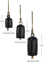 Deco 79 Metal Cow Bells, Meditation Bell, Set of 3, 10", 7", 5"H, Black - Image 6