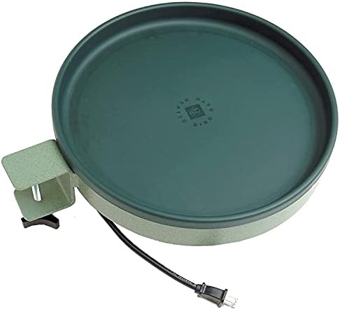 Farm Innovators Heated Bird Bath, 1 Quart Capacity, Outdoor Decor Shallow Bath Tray for Birds - Birdbath with Deck, Clamp, and Ground Mount Options by FarmInnovatorsInc