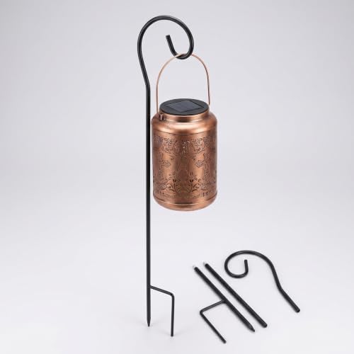 Solar Lantern with Shepherd Hook Hanging Pole, Cross, Religious Decorations | Decorative Outdoor Waterproof Garden Lantern | Catholic Christian Gift Idea for Home, Yard, Patio, Backyard, Porch - Image 4
