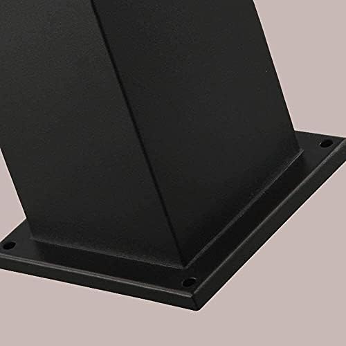 Outdoor Pedestal Light, Modern Black Bollard Lamp with Geometric Cutout Shade for Garden Pathway Driveway Deck, IP55 Waterproof Minimalist Cast Aluminum Landscape Lighting - Image 4