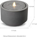 10.23” H Outdoor Water Fountain Made with Eco-Friendly Recyclable Materials, Polyethylene Round Bubbler Water Fountain Outdoor, Garden Decor with LED Light for Patio, Porch, Backyard - Image 2
