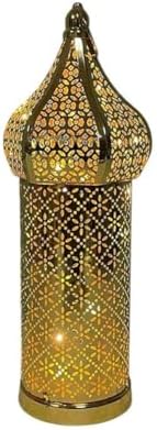 Moroccan Style Vintage Lantern Metal Decorative Table Lamp 12.68" Tall Moroccan Lantern Decorative Candle Holder Lamp for Ramadan Decor Home Living Room Bedroom Garden Yard Weddings Parties 05 by Ykybhx
