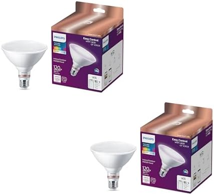 PHILIPS Smart 120W PAR38 Color LED Light Bulb 2-Pack - Connects to Your Wi-Fi - E26 Smart Bulb - Control with Voice or App + Activate with Motion - Matter Compatible by PhilipsLightingLED