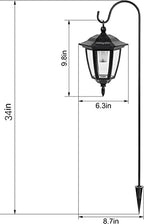 34 Inch Hanging Solar Lights, Shepherd Hook Lights with 2 Shepherd Hooks Waterproof Outdoor Decorative Solar Lantern Lights for Garden Decor, Patio, Backyard, Pathway, 6PACK - Image 3
