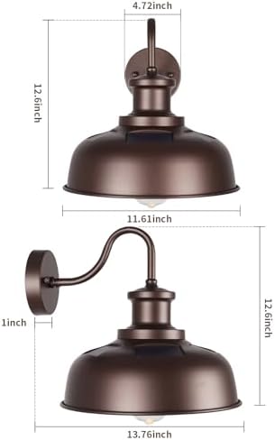 Solar Barn Lights for Outside, Outdoor Wall Light Solar Powered, Farmhouse Exterior Wall Sconce, Industrial Outside Lighting Fixture, Rustic Bronze White Lanterns for Barn Shed Coop Garage Patio - Image 2