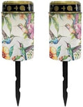 Poceacles Solar Lights Cemetery Solar Lights for Grave Solar Candle Solar Lantern Light Walkway Lights Waterproof Landscape Lighting for Loss of Loved One, Hummingbird Hibiscus Flower, Pack of 2 by Poceacles
