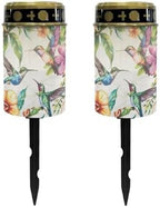 Poceacles Solar Lights Cemetery Solar Lights for Grave Solar Candle Solar Lantern Light Walkway Lights Waterproof Landscape Lighting for Loss of Loved One, Hummingbird Hibiscus Flower, Pack of 2 by Poceacles