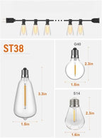 GPATIO Outdoor String Lights, 50FT ST38 Bulbs Shatterproof Patio Lights, Waterproof Dimmable Outside Hanging Light, Connectable LED Outdoor Lights for Backyard, Porch, Party, Garden, Home Decor - Image 5