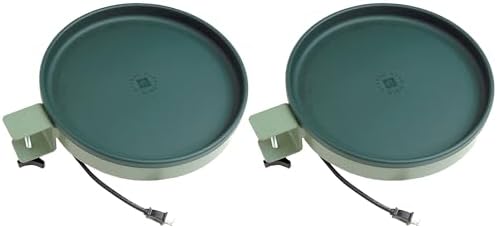 Farm Innovators BD-75 All-Season 3-in-1 Outdoor 14-Inch Heated Birdbath with 3 Mounting Options, 75 Watts, Green/Light Green (2 Pack) by FarmInnovatorsInc