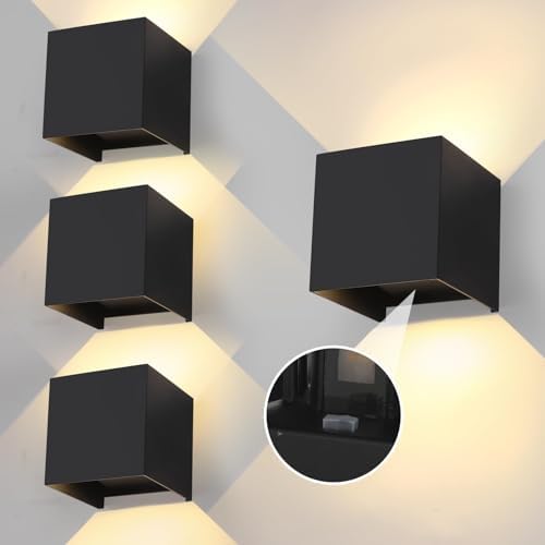20W Outdoor Wall Lights 3CCT Adjustable,Up and Down Wall Sconce 4 Pack by Unknown