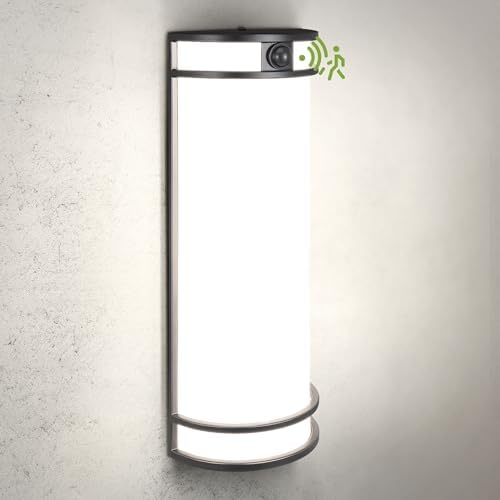 ASD LED Outdoor Wall Sconce, Motion Sensor 3000K 4000K 5000K Black by ASDLightingCorporation