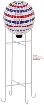 Alpine Corporation 10" Diameter Indoor/Outdoor Patriotic Glass Stars and Stripes Gazing Globe Yard Decoration, Red, White and Blue - Image 5