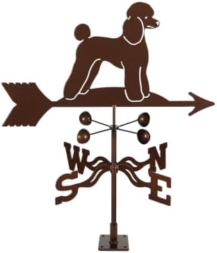 EZ Vane Steel Poodle Dog Weathervane with Wind Cups — Deck Mount by E-ZVane