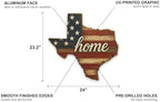 Texas "Home" State Shape Sign — Vintage American Flag Wall Decor — UV-Printed Aluminum (Not Real Wood) — Patriotic State Pride Art for Indoors & Outdoors — Made in USA - Image 2