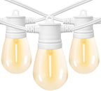 SUNTHIN White String Lights, 48ft White Outdoor Lights with 16 1W Shatterproof LED Bulbs for Patio, Garden, Backyard, Porch, Cafe, Deck, Wedding, Party by SUNTHIN