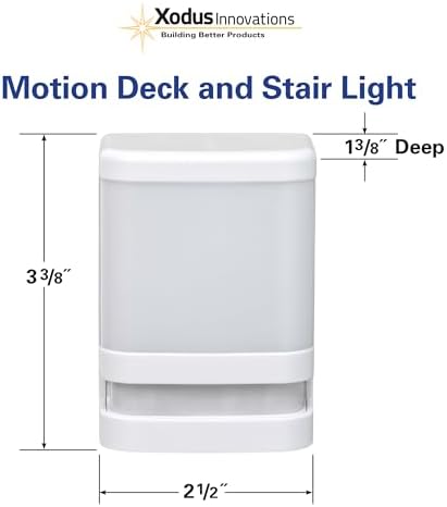 Xodus Battery Operated LED Deck & Stair Light, Motion Sensor, White, 3 Pack - Image 4