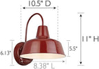 Design House Mason Farmhouse Gooseneck Barn Light, Outdoor Exterior Porch or Patio Wall Light Fixture, Rustic Red, 8 Inch Diameter, 1-Pack, 520559 - Image 2