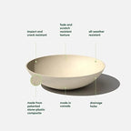 Veradek Mason Series Lane Bowl - Large Outdoor Bowl Planter - Image 3