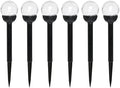 Solar Powered Black LED Landscape Crackle Glass Ball Path Lights 3 Lumens, Weatherproof Outdoor Lighting (6-Pack) by Unknown