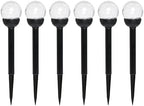 Solar Powered Black LED Landscape Crackle Glass Ball Path Lights 3 Lumens, Weatherproof Outdoor Lighting (6-Pack) by Unknown