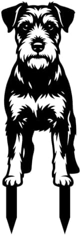 Dog Metal Garden Stake - Weatherproof Dog Silhouette Yard Art, Decorative Outdoor Sign for Lawn & Patio, Heartfelt Gift for Soft Schnauzer Lovers(Stand,10") by Unknown