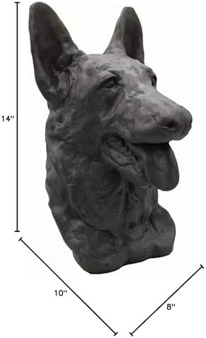Solid Rock Stoneworks German Shepherd Bust- Graphite- 14" Tall x 8"W x 10"D - Image 6