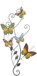 Deco 79 Metal Butterfly Home Wall Decor Indoor Outdoor Wall Sculpture with Scroll Details, Wall Art 15" x 1" x 29", Multi Colored by Unknown