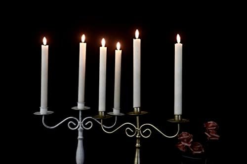 GenSwin Flameless Taper Candles LED Battery Operated Remote Timer White - Image 3