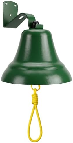Green Iron Hanging Outdoor Dining Bell, Classic Playground Color by Unknown