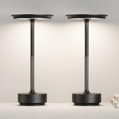 LED Cordless Table Lamp Set of 2,Battery Operated lamp by ZTFLOS
