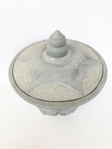 15.7-inches Green Sandstone Pagoda Lantern Garden Statue Outdoor, Garden Landscape Decorative Lamp Ornament for Balcony, Patio, Porch Lawn Decoration (Style 1) - Image 2