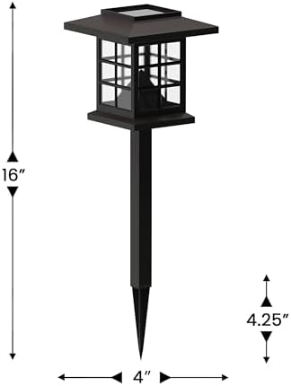 Flash Furniture Lantern Style All-Weather LED Solar Lights, Brown, 8-Pack - Image 4