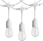 SUNTHIN 50FT White Outdoor String Lights with 16 1W LED Bulbs by SUNTHIN