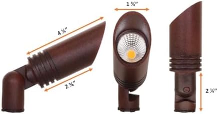 Best Pro Lighting Low Voltage Landscape Mini Spot Light, 12V Integrated 3W LED 2700K Warm White Outdoor Spotlight, Directional Up Lighting with Stake, for Bushes Trees Shrubs, Die-cast Aluminum - Image 7