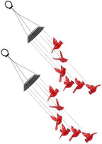 Outdoor LED Wind Chime 2pcs Red Cardinal Bird Xmas Night Light by Healvian