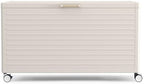 MIRADOR 134 Gallon Outdoor Storage Box with Wheels & Soft-Close Lid, Waterproof Metal Deck Box for Patio Cushions, Garden Tools & Pool Accessories, Latte - Image 2