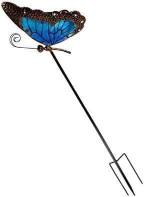 Metal Solar Garden Light Colorful Butterfly, Blue by Unknown