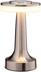 O'Bright Dome Cordless Rechargeable LED Mushroom Table Lamp, Silver by OBright