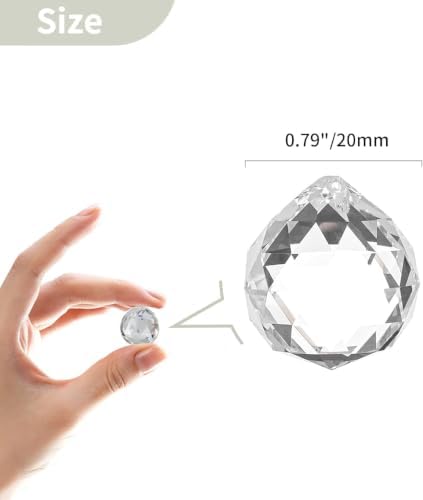 NUPTIO Hanging Clear Crystals Ball Prism for Suncatchers, 60 Pcs, 0.8"/20mm - Image 4