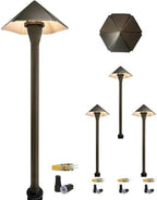 COLOER 4-Pack Brass12V Low Voltage Garden Path Lights Outdoor(605B) by COLOER